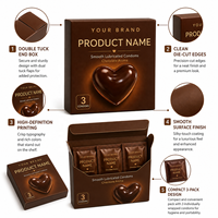 Boîtes à préservatifs personnalisées style chocolat, carton écologique biodégradable, impression CMYK, gaufrage, paillettes, matériaux recyclés