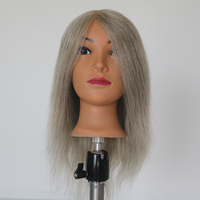 Tête de Mannequin Coiffeur en Gros, 100% Cheveux Humains Réels, Tête d'Entraînement pour la Pratique et l'Enseignement du Coiffage