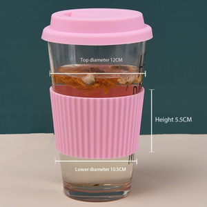 Manchon de tasse à café en silicone résistant à la chaleur, antidérapant, réutilisable, couleurs assorties, protection pour bouteille en verre et tasse, directement de l'usine - Product Image 2