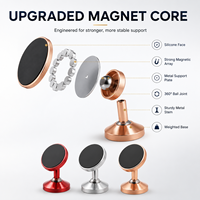 Support de téléphone magnétique pour tableau de bord de voiture, à double articulation, en alliage d'aluminium, antidérapant, stable, avec ventouse, rotatif à 360°, robuste