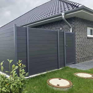 Clôture moderne en aluminium WPC <span class=keywords><strong>anthracite</strong></span> Accessoires de jardin personnalisés Clôture de sécurité extérieure en bois et plastique à lattes - Product Image 1