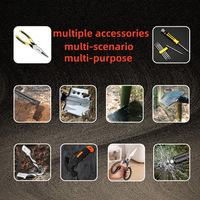 Ensemble de 6 pioches pliantes multifonctions pour ingénieurs, équipement de camping en plein air, matériel de survie, trousse d'outils d'urgence