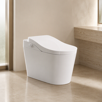 WC intelligent blanc en forme d'œuf avec fonction de lavage électrique, siège chauffant, capteur de chasse d'eau, couvercle automatique et télécommande