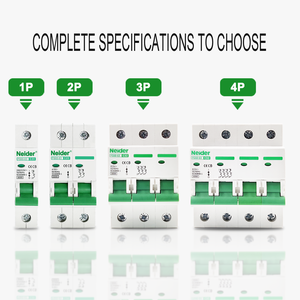 Neider AC Electric C6 <span class=keywords><strong>C20</strong></span> C30 C32 C45 C63 Mini 6kA MCB 10A 32A 63A 5 32 Amp Monofásico 1 <span class=keywords><strong>2</strong></span> 3 4 Polos Disyuntor en miniatura - Product Image 3