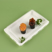 Boîtes à lunch biodégradables de style japonais OEM ODM personnalisées, de qualité alimentaire, étanches, respectueuses de l'environnement, vaisselle, plateau à sushi