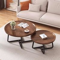 Chinesisches Holz-Metall Wohnzimmer-Set mit Modernem Design, Holzmöbel, Kleiner Runder Kaffee- und Teetisch