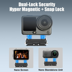 Support magnétique à dégagement rapide pour DJI Osmo <span class=keywords><strong>Action</strong></span> 6 Osmo Nano, support en aluminium, base d'extension avec trou de vis 1/4 pour trépied - Product Image 6