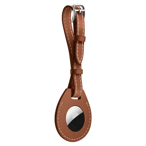 Proveedor de fábrica nueva llegada al por mayor de lujo pu cuero <span class=keywords><strong>Airtag</strong></span> cadena accesorios funda protectora soporte para <span class=keywords><strong>Apple</strong></span> Airtags - Product Image 1