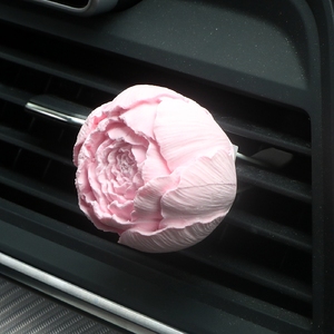 Bán Hàng Nóng Hoa Mẫu Đơn Màu Hồng Xe Vent Clip Làm Mát Không Khí Thơm Gốm Hương Thơm Thạch Cao Sứ Hoa Tinh Dầu Hương Thơm Khuếch Tán - Product Image 3