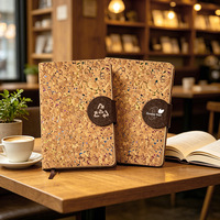 Nouvelle tendance : Bloc-notes A5 écologique en liège, journal de bureau, coffret cadeau, impression de logo personnalisée, avec étui.