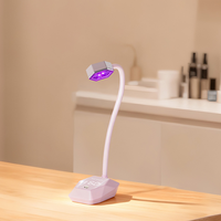 Lámpara UV Portátil Recargable con Cuello de Cisne Flexible de 360° para Uñas de Gel, Mini Lámpara de Arte de Uñas de Plástico con USB para el Hogar