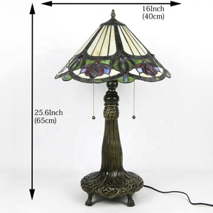 Lámpara de Mesa Retro Europea LongHuiJing de 16 Pulgadas, con Cuentas de Vidrio, Diseño Floral, Hecha a Mano, con LED Flexible, Ecológica, AC - Product Image 2