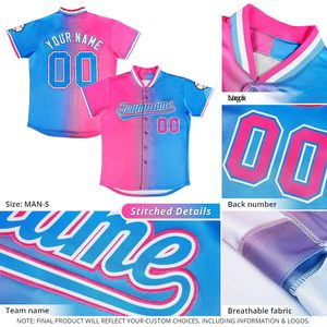 Maillot de baseball personnalisé avec dégradé de couleurs, personnalisable avec nom et numéro, unisexe adulte, design sublimé anti-transpiration - Product Image 3