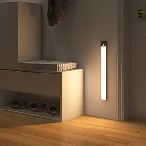 Lámpara de inducción de cuerpo humano, luces Led regulables debajo del armario, con Sensor de movimiento alimentado por batería para interior, luz Led inalámbrica para armario