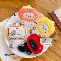 Porte-clés en peluche chat, pendentif de sac, petits accessoires, dessin animé mignon, cadeau pour fille, vente en gros, cordon décoratif, adorable pour enfants
