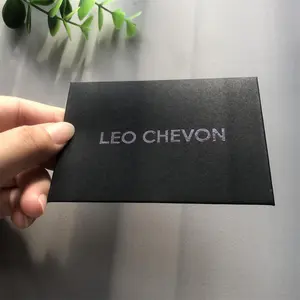 Custom black cardboard paper money envelopes card with black foil logo