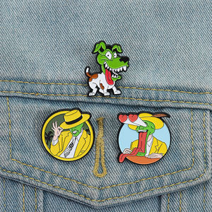 Pin <span class=keywords><strong>de</strong></span> Esmalte <span class=keywords><strong>de</strong></span> Película <span class=keywords><strong>de</strong></span> <span class=keywords><strong>Comedia</strong></span> <span class=keywords><strong>de</strong></span> Fantasía, Divertidos Personajes <span class=keywords><strong>de</strong></span> <span class=keywords><strong>Películas</strong></span>, Hombre Máscara Verde, Broche, Insignia <span class=keywords><strong>de</strong></span> Solapa, Joyería, Regalos para Amigos, Venta al por Mayor - Product Image 1