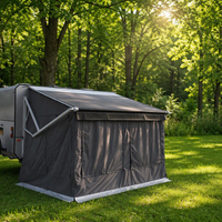 Awnlux Auvent latéral rétractable imperméable pour voiture, camping-car, caravane, avec paroi d'ombrage intégrée