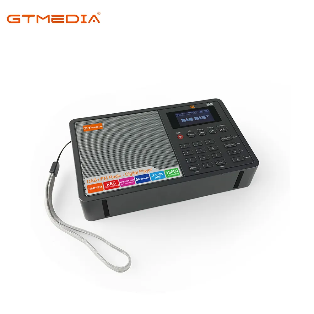 GTMEDIA D1 DAB + FM Radio Música Digital Player Download BT Apoio Media Player Fone de Ouvido