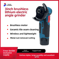 Meuleuse d'angle multifonctionnelle sans balais 12V 3 pouces 8500 tr/min avec glissière 2000mAh pour le meulage, la coupe, le polissage des carreaux de céramique, batterie DIY