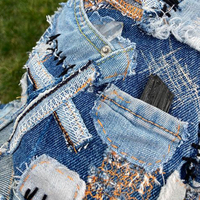DIZNEW Chapeau de cowboy avec logo personnalisé 2024 Nouveau design Chapeau en jean délavé imprimé tendance de mode pour hommes