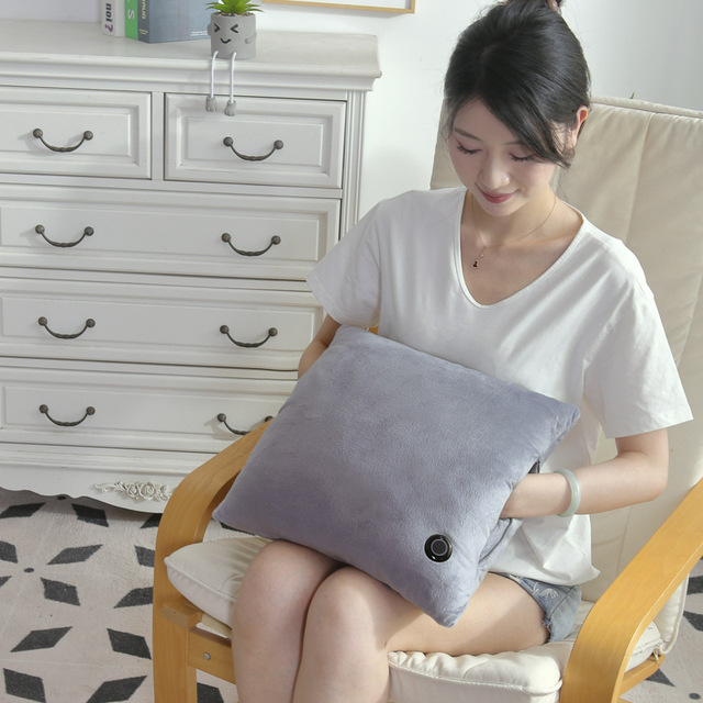 5V USB Heated Cushion with Hand Warmer Function Electric Knitted Body Pillow for Lunch Break Low Voltage