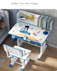 Ensemble Chaise de Bureau et <span class=keywords><strong>Table</strong></span> d'Étude Vert de Haute Qualité pour Enfants Moderne, avec Support à Livres, Hauteur Réglable et Fonctions de Sécurité pour Maisons, Hôtels, Salles de Sport - Product Image 5