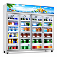 Jinfugui Porte en verre commerciale Double température Affichage des boissons Refroidisseur 450L vertical Boisson Réfrigérateur