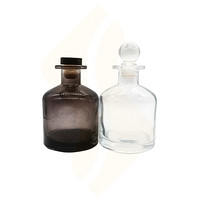 Flacon diffuseur en verre transparent ambré de luxe vide pour parfum, désodorisant d'intérieur, bâtonnets et huiles essentielles 50ml 100ml 150ml