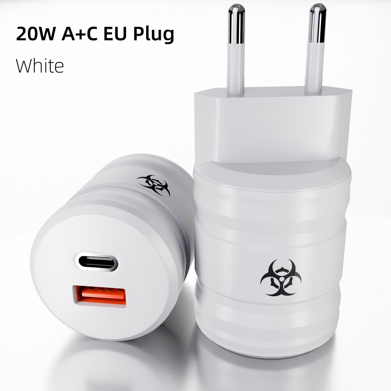White USB-A+C