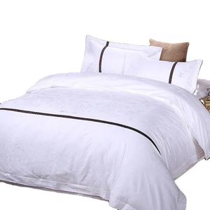 Parure de lit unie en coton 100% écologique 300 fils/pouce² anti-boulochage personnalisable pour hôtels, taille <span class=keywords><strong>Queen</strong></span> - Product Image 1