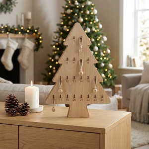 Albero dell'Avvento <span class=keywords><strong>in</strong></span> <span class=keywords><strong>Legno</strong></span> Artigianale per <span class=keywords><strong>Natale</strong></span> |   Calendario conto alla rovescia <span class=keywords><strong>di</strong></span> 24 giorni con ganci |   Decorazioni Natalizie Tagliate al Laser - Product Image 4