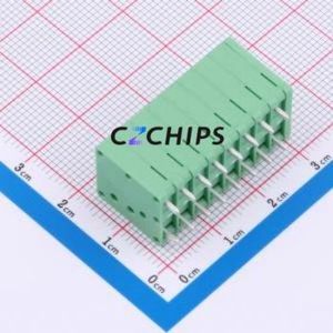 MX205V-3.5-08P-GN01-Cu-A Spring Terminal Block Through hole Component (THT),P=3.5mm Connector 1x8P 3.5mm Green Through Hole - Product Image 2