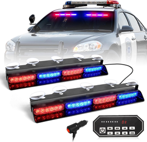 Barre lumineuse <span class=keywords><strong>LED</strong></span> 2x16,8 pouces, état neuf, feux de signalisation de circulation, feux stroboscopiques d'urgence, 48 <span class=keywords><strong>LED</strong></span> clignotantes, lumière d'avertissement intérieure pour pare-brise - Product Image 1