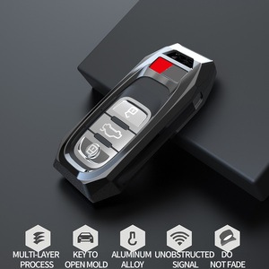 Alliage de zinc argent voiture porte-clés couverture étui à clés intelligent pour <span class=keywords><strong>Audi</strong></span> <span class=keywords><strong>A1</strong></span> A3 Q2L Q3 S3 S5 S6 R8 TT TTS Q7 Q5 A6 - Product Image 2