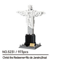 Wange 5231 Christ Redempteur Brésil Blocs de Construction Éducatifs en Plastique ABS, Ensemble de Jouets de Construction, Cadeau Unisexe