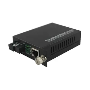 Manufacturer wholesale supply 100 megabit independent box single and double fiber media converter black detached Installed box