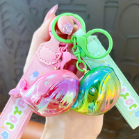 Nuevo llavero creativo de ballena pequeña UV, llavero de goma bonito y de moda para coche, colgante de mochila escolar, regalo promocional al por mayor