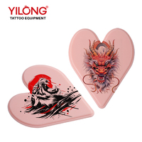 Yilong Peau d'entraînement en silicone pur à 100% en forme de cœur, vierge, pour tatouage, microblading et maquillage, épaisseur 15,62 mm, pratique
