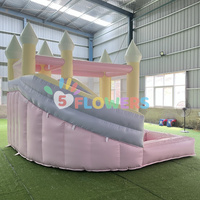 Château gonflable pour enfants, équipement de location pour fêtes en gros, château gonflable extérieur, pastel, Castillo Inflable, avec toboggan