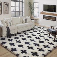Tapis d'intérieur en fourrure pelucheuse à poils longs super doux, fabriqués à la machine, antidérapants, décoration de chambre à coucher