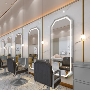 <span class=keywords><strong>Miroir</strong></span> de Coiffure Ovale Carré Moderne de Luxe Léger, Design Personnalisé, Prix Usine, Ensemble de Mobilier de Salon de Coiffure Doré - Product Image 5