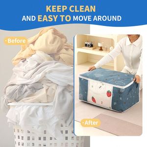 Sac de rangement pour vêtements et couettes de grande capacité pour la maison, en tissu non tissé, avec fermeture éclair, pour les voyages et l'organisation - Product Image 5