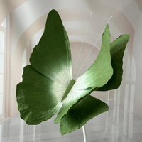 Ornements décoratifs géants en forme de papillon vert pour toile de fond de mariage, scène de fête, fenêtre de maison et accessoires de décoration pour vitrine de magasin