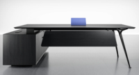 Poste de travail moderne de luxe pour PDG Bureau de direction convertible et extensible avec tiroirs de rangement pour la gestion des câbles