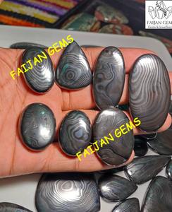 Argent naturel Psilomelane Vente en gros Cabochon Lot Argent Chrome Psilomelane Pierres Précieuses Pendentif Collier Fabrication de Bijoux Fourniture - Product Image 3