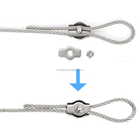 Colliers de serrage pour câble simple en acier inoxydable AISI316 AISI304, pince simple pour câble métallique 28mm, collier de serrage 1 poteau pour câble métallique