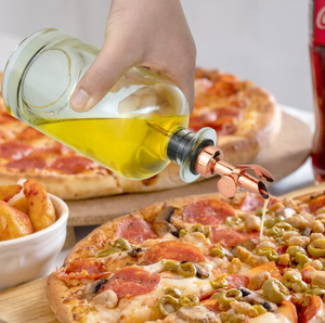 350ml 500ml 자동 개폐 오일 컨트롤 병 가정용 식초 향신료 제어 주방 럭셔리 투명 유리 병 - Product Image 6