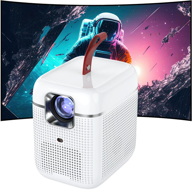 Upgraded Mini Projector for Kid 720P Full HD Portable Movie Projectors TV Stick Smartphone Education Home Theater Player White