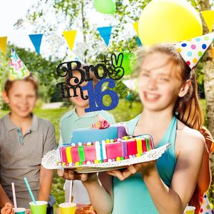 Adorno para Pastel de <span class=keywords><strong>Cumpleaños</strong></span> de 16 Años para Hombre - Decoración para Fiesta de 16 Años - <span class=keywords><strong>Hermano</strong></span> de 16 Años - Negro - Product Image 5